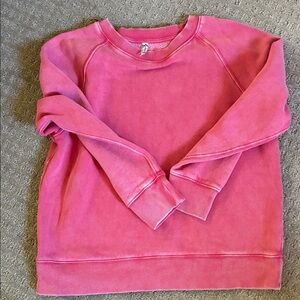 Free People Vibrant Pink Ribbed Sweatshirt
